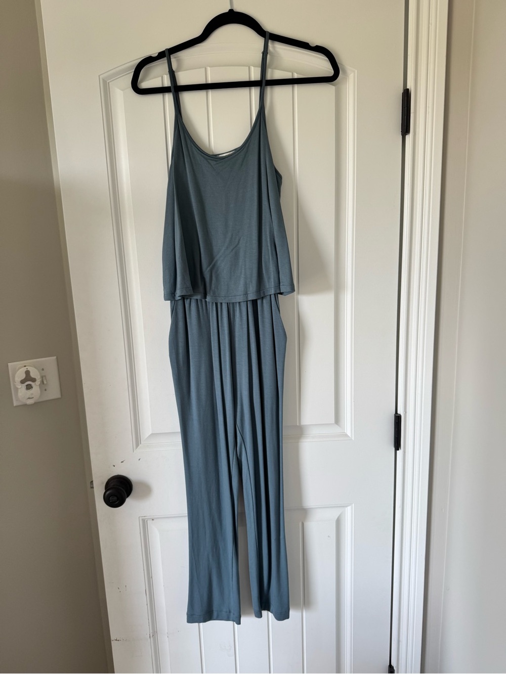LOFT Sleeveless Jumpsuit in Dusty Blue